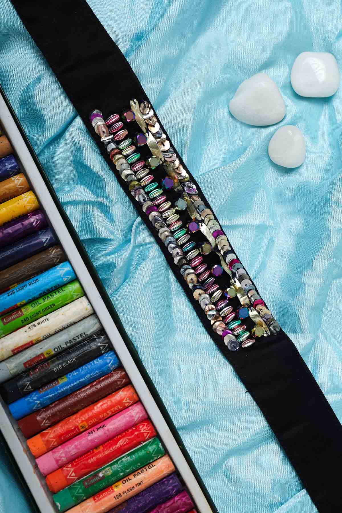 Etti Kapoor Black Satin Multi Sequence Belt Online